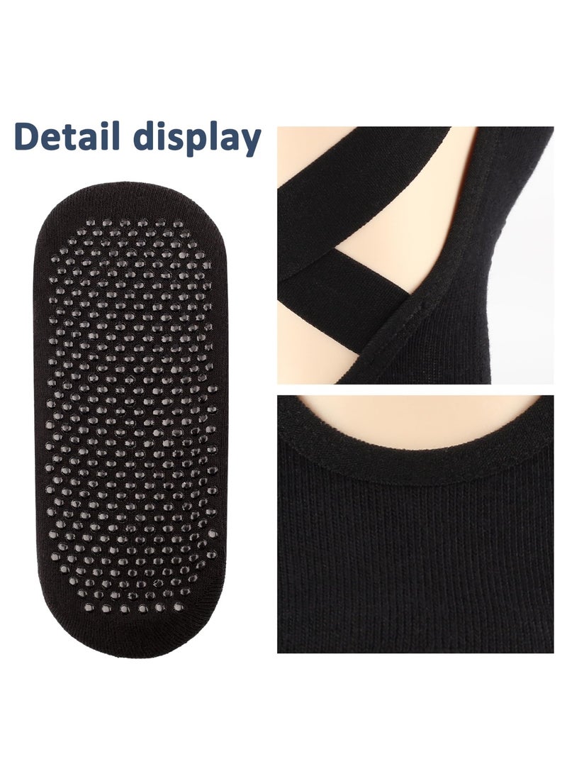 Grip Pilates Socks Straps & Cushion Yoga Socks with Grips for Women Non Slip Grippy Gripper Barre Socks - Image 5